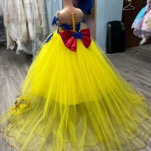 Yellow and Blue Princess Costume with Red Bow